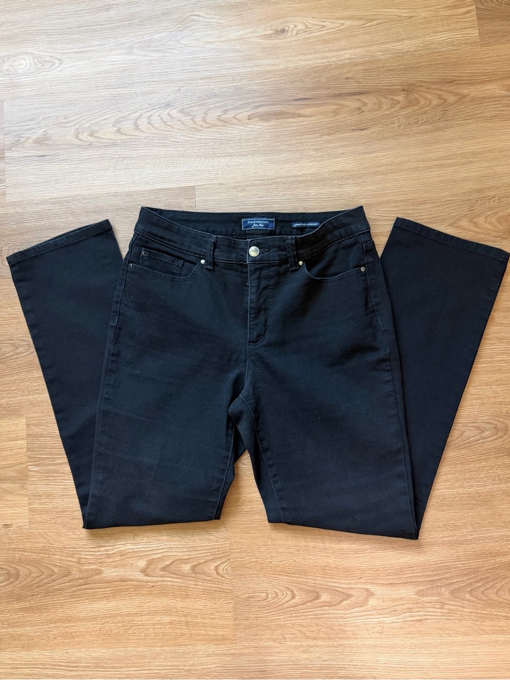 Charter Club Women's Black Straight-Leg Jeans
